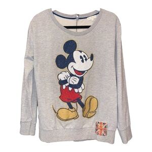 Disney x Harrods Mickey Mouse Rhinestone Back Zip & Union Jack Patch Size S AR18